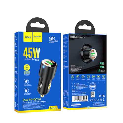 Caricatore Auto USB QC3.0 18W + 2x Type-C PD 45W